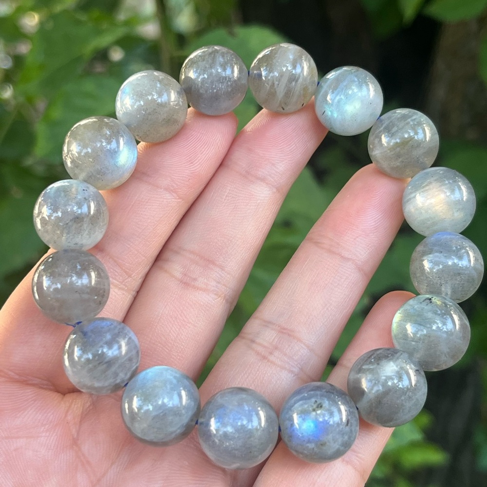 13.5mm stretchable chunky‎ flashy labradorite bracelet